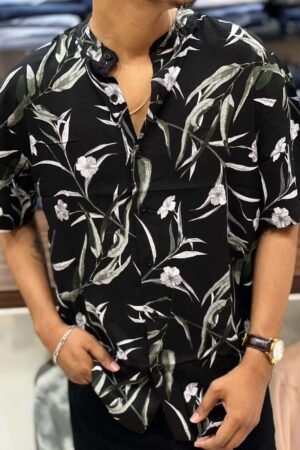 Black leaf shirt
